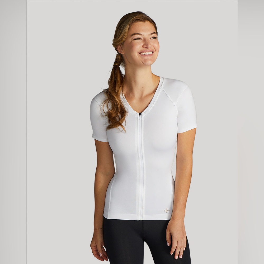 Tommie Copper Full Zip Full Back Support Short Sleeve